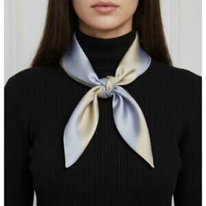 ⭐Luxurious Soft Silky Square Scarf Versatile Stylish Elegant Bandana Beige BLUE